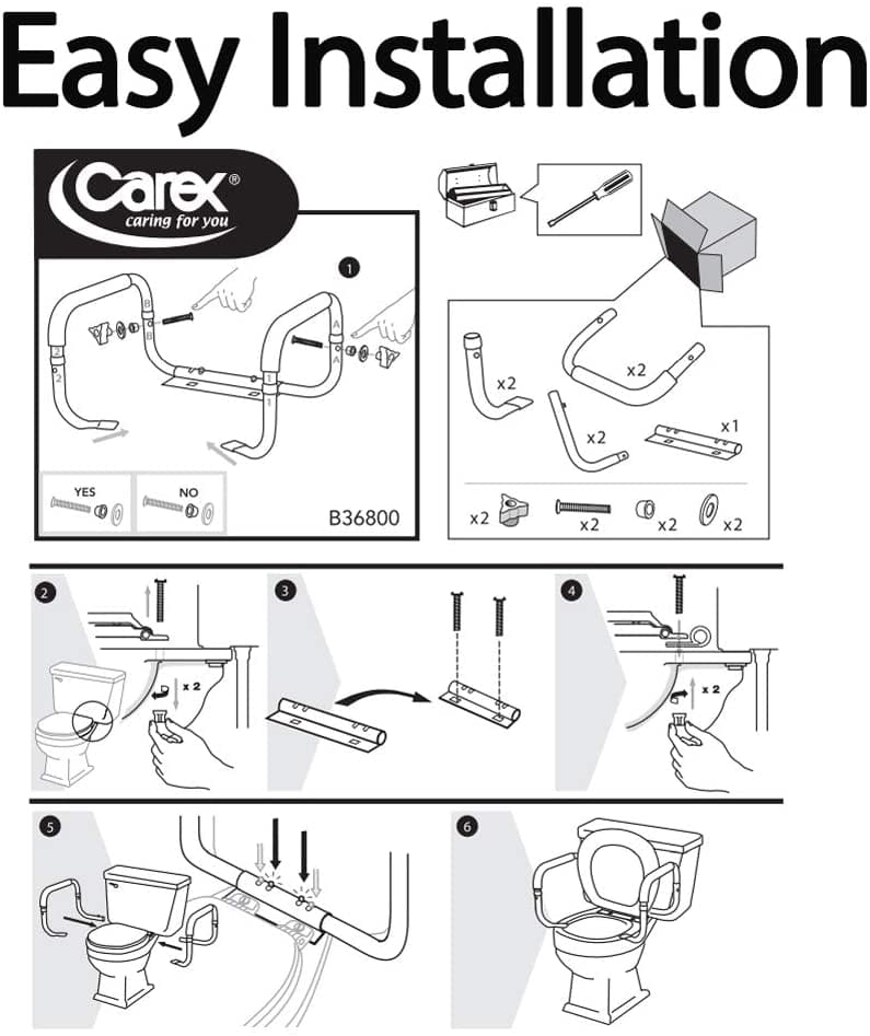 Carex Toilet Safety Frame with Adjustable Width - Easy Installation - primehubstore.shop Toilet Safety Frames