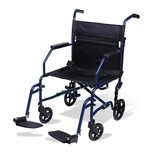 Carex Lightweight Transport Foldable Wheelchair with Footrests - primehubstore.shop Transport Chairs