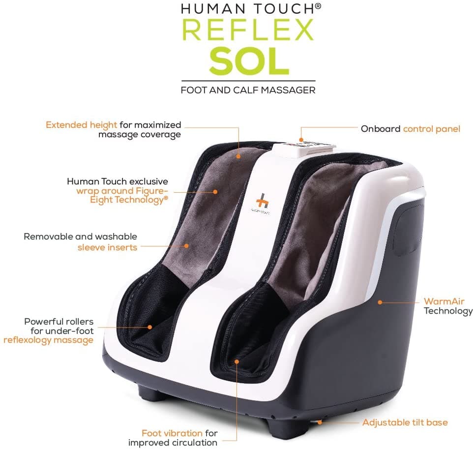 Human Touch Reflex SOL Foot and Calf Relaxation Shiatsu Massager with Heat and Vibration - primehubstore.shop Foot Massagers