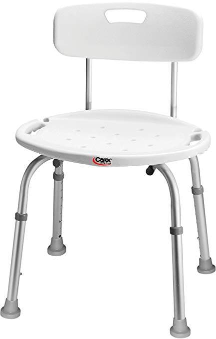 Carex Bath and Shower Seat with Back- Lightweight & Height Adjustable - primehubstore.shop Bath Benches & Seats