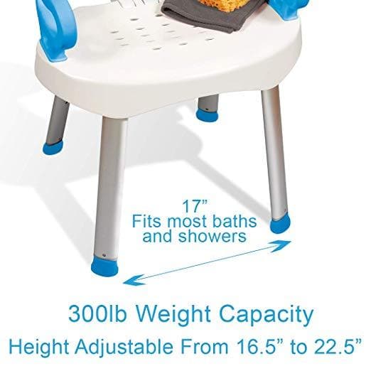 Carex Folding Portable Premium Shower Chair with Backrest & Handles - primehubstore.shop Bath Benches & Seats