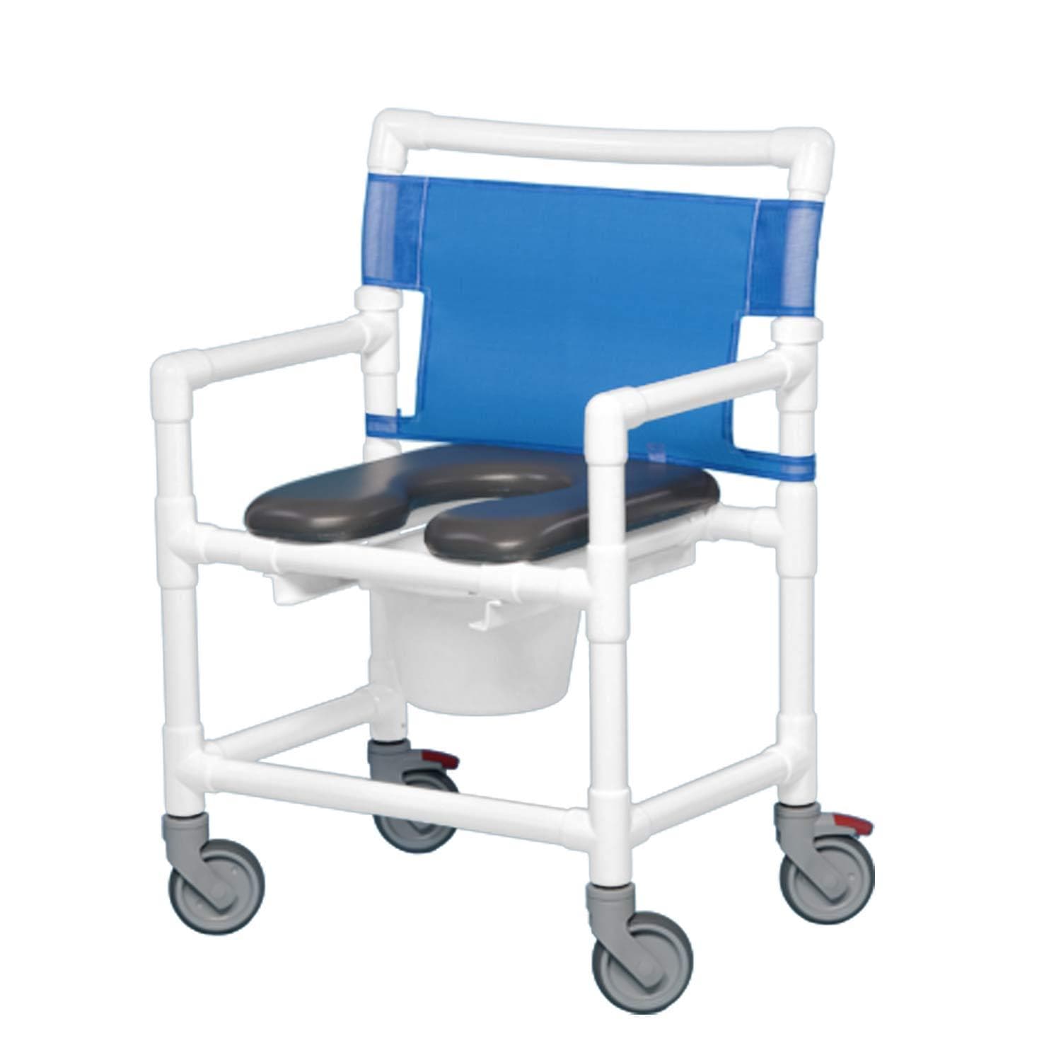 IPU Oversize Bariatric Extra Wide Rolling PVC Shower Chair Commode - primehubstore.shop PVC Shower Chairs