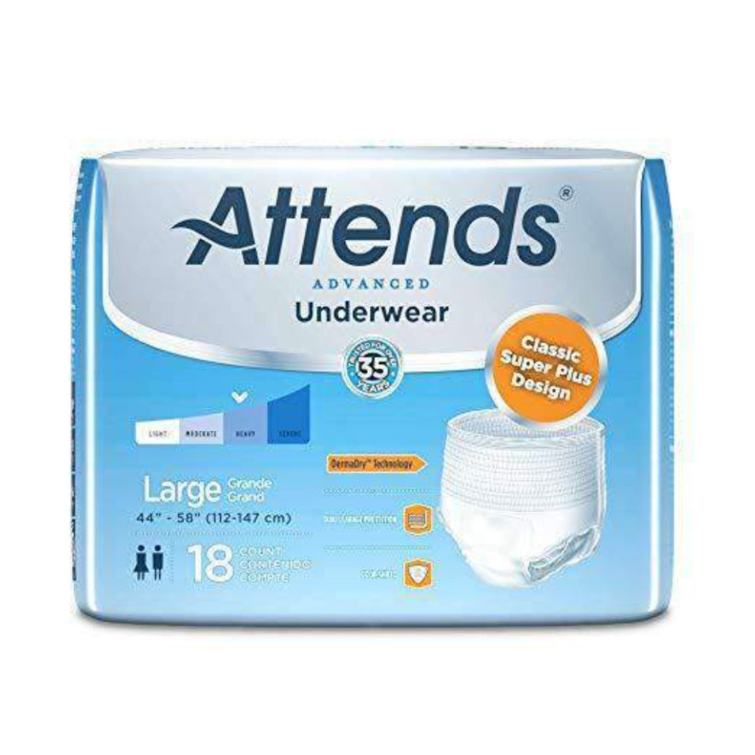 Attends Advanced Protective Underwear with Advanced DermaDry Technology for Adult Incontinence Care - primehubstore.shop Incontinence