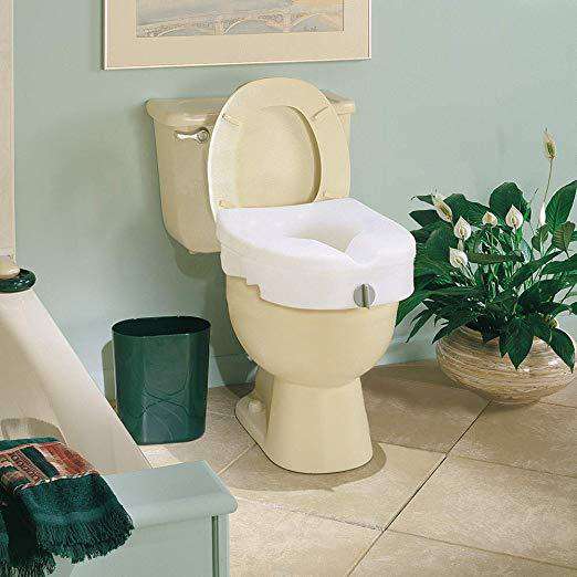 Carex E-Z Lock Raised Toilet Seat - 5 Inches Riser For Round Or Elongated Toilets - primehubstore.shop Raised Toilet Seats