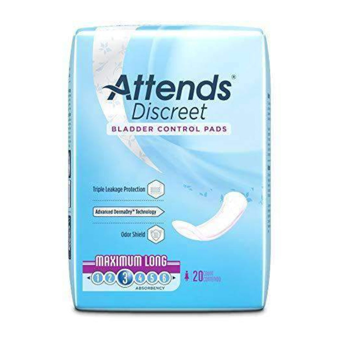 Attends Discreet Incontinence Care Women's Bladder Control Pads with Advanced DermaDry Technology - primehubstore.shop Incontinence