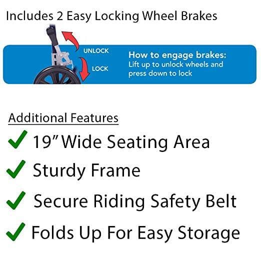 Carex Lightweight Transport Foldable Wheelchair with Footrests - primehubstore.shop Transport Chairs