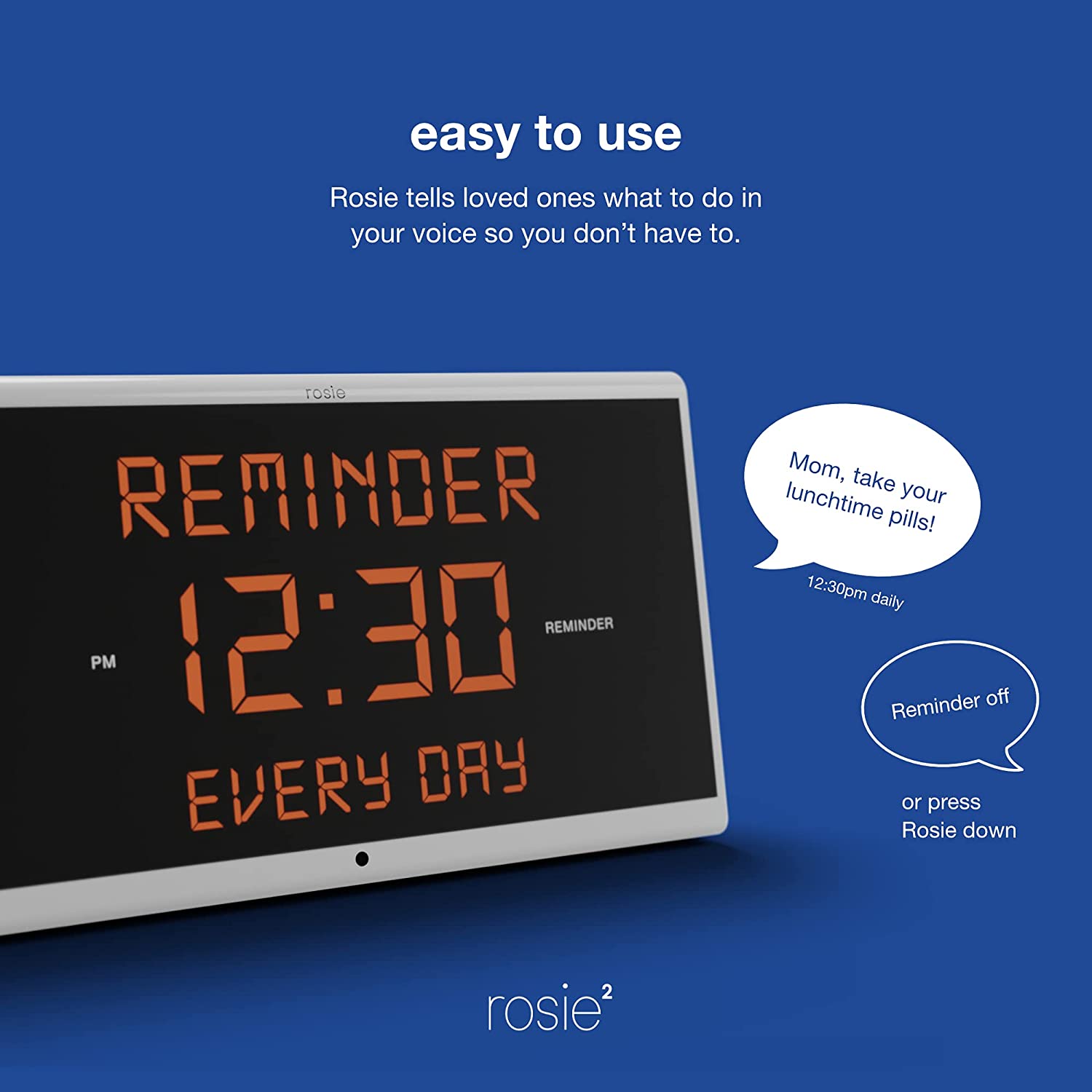 Reminder Rosie 2.0 Stress Free Alarm Clock That Responds To Verbal Personal Voice Commands - primehubstore.shop Alzheimer Aids