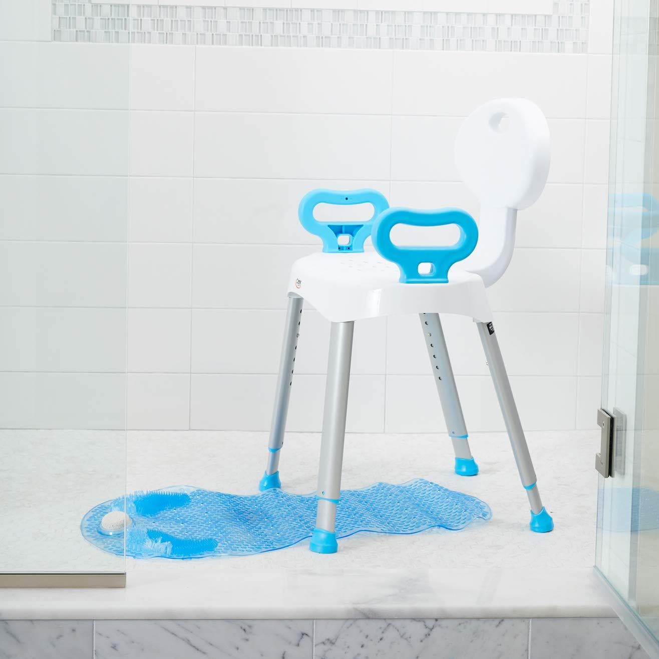 Carex Folding Portable Premium Shower Chair with Backrest & Handles - primehubstore.shop Bath Benches & Seats