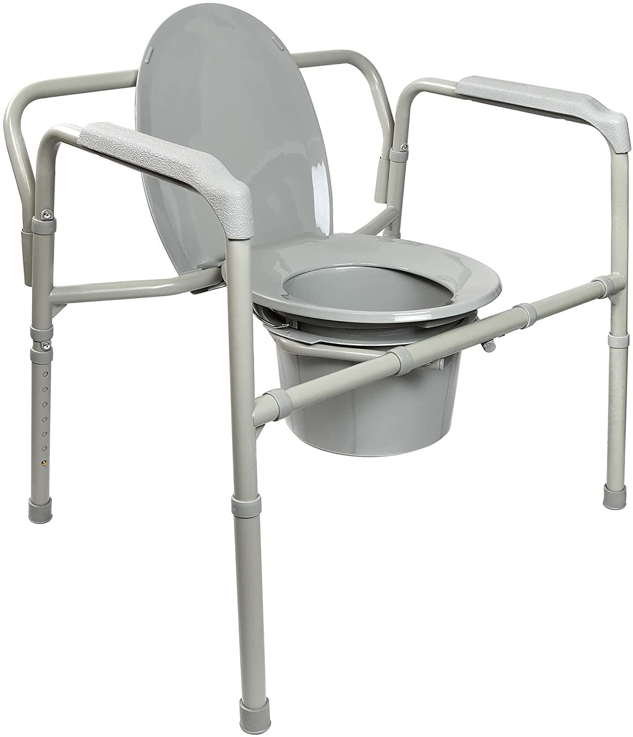 McKesson Bariatric Folding Steel Bedside Commode Chair with Fixed Arms - primehubstore.shop Commodes