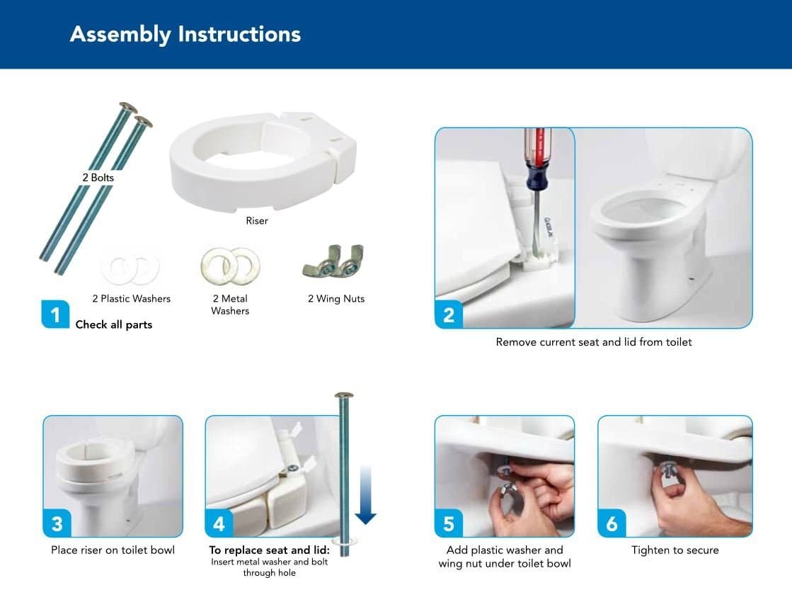 Carex Elongated Hinged Toilet Seat Riser - Adds 3.5 Inches of Toilet Lift - primehubstore.shop Toilet Seat Risers