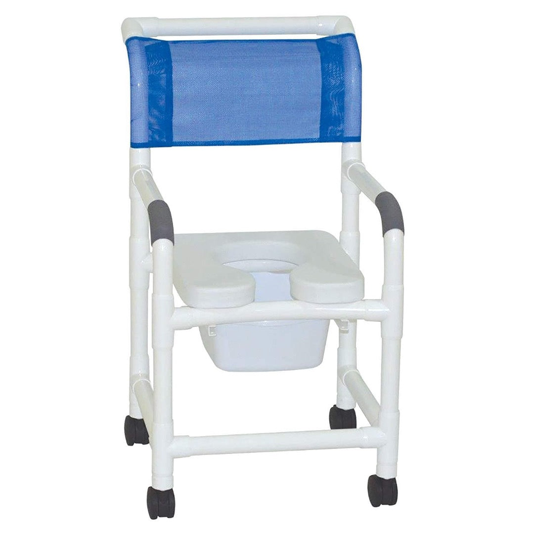 MJM International Standard Shower Chair with Soft Seat and Elongated Commode - primehubstore.shop Shower Chairs