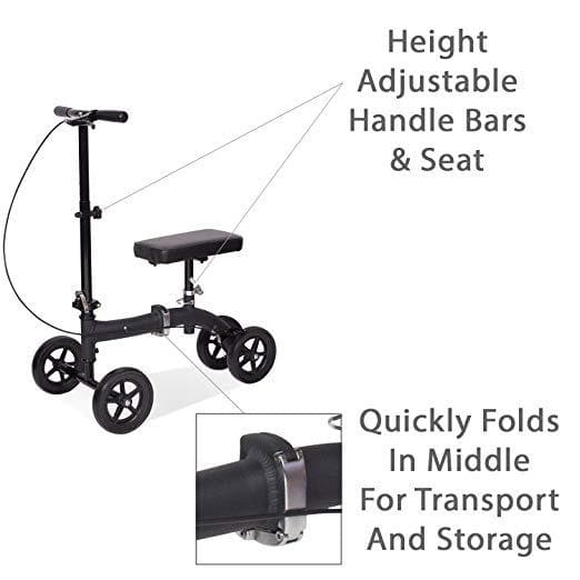 Carex Folding Knee Walker Scooter - 300 Lbs Weight Capacity - primehubstore.shop Knee Walkers