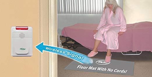 SmartCaregiver Cordless Floor Mat Pressure Pad with Economy Cordless Alarm - 24” x 48” - primehubstore.shop patient Monitors