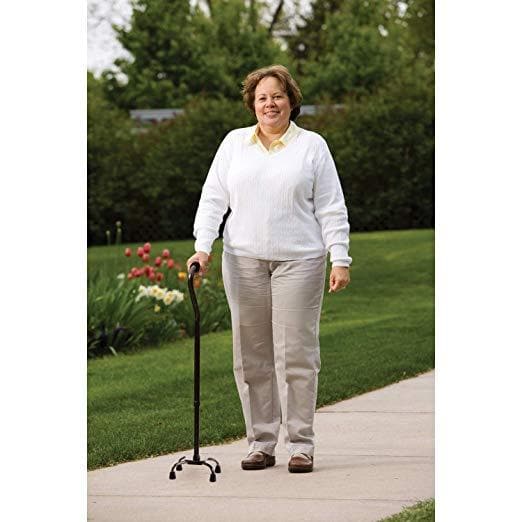 Carex Bariatric Quad Cane - Adjustable Height Walking Stick with Small Base - primehubstore.shop Quad Canes