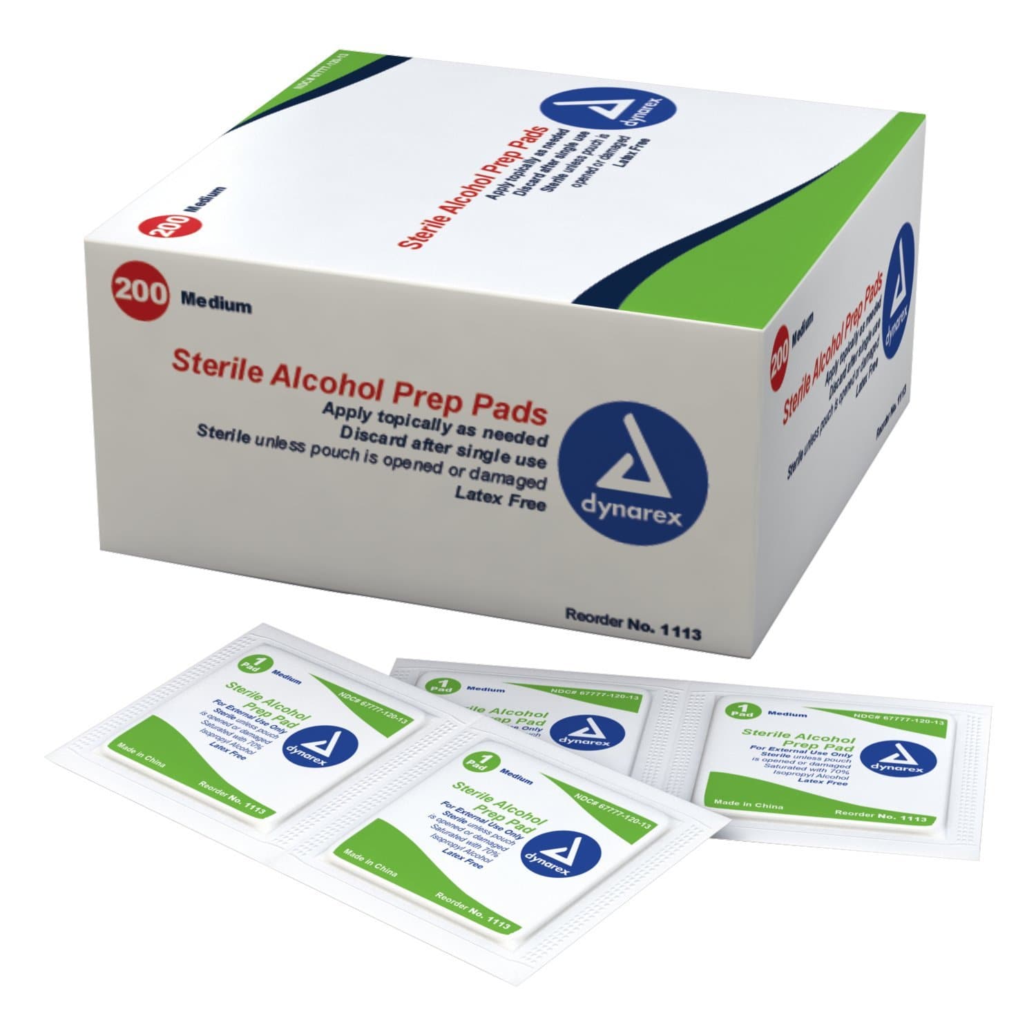 Dynarex Latex Free Sterile Disposable Alcohol Preparation Pads - Medium - primehubstore.shop Alcohol Wipes