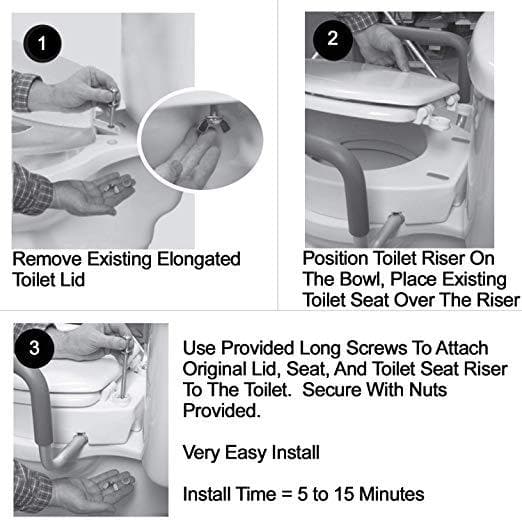 Carex Raised Toilet Seat With Handles - For Standard Toilets - Adds 3.5 Inches - primehubstore.shop Raised Toilet Seats