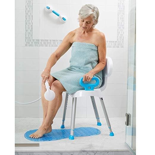 Carex Folding Portable Premium Shower Chair with Backrest & Handles - primehubstore.shop Bath Benches & Seats