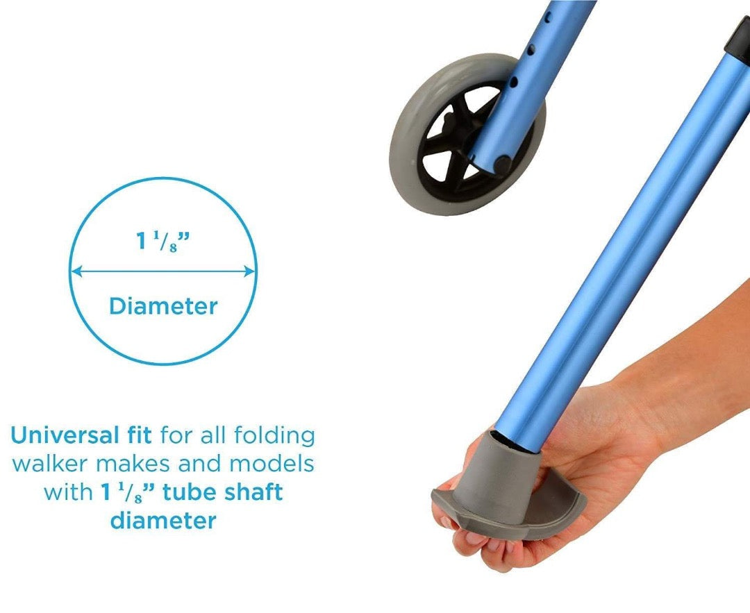 Nova Medical Walker Ski Glides - 7/8” Tube Shaft Diameter - primehubstore.shop Walker Parts & Accessories