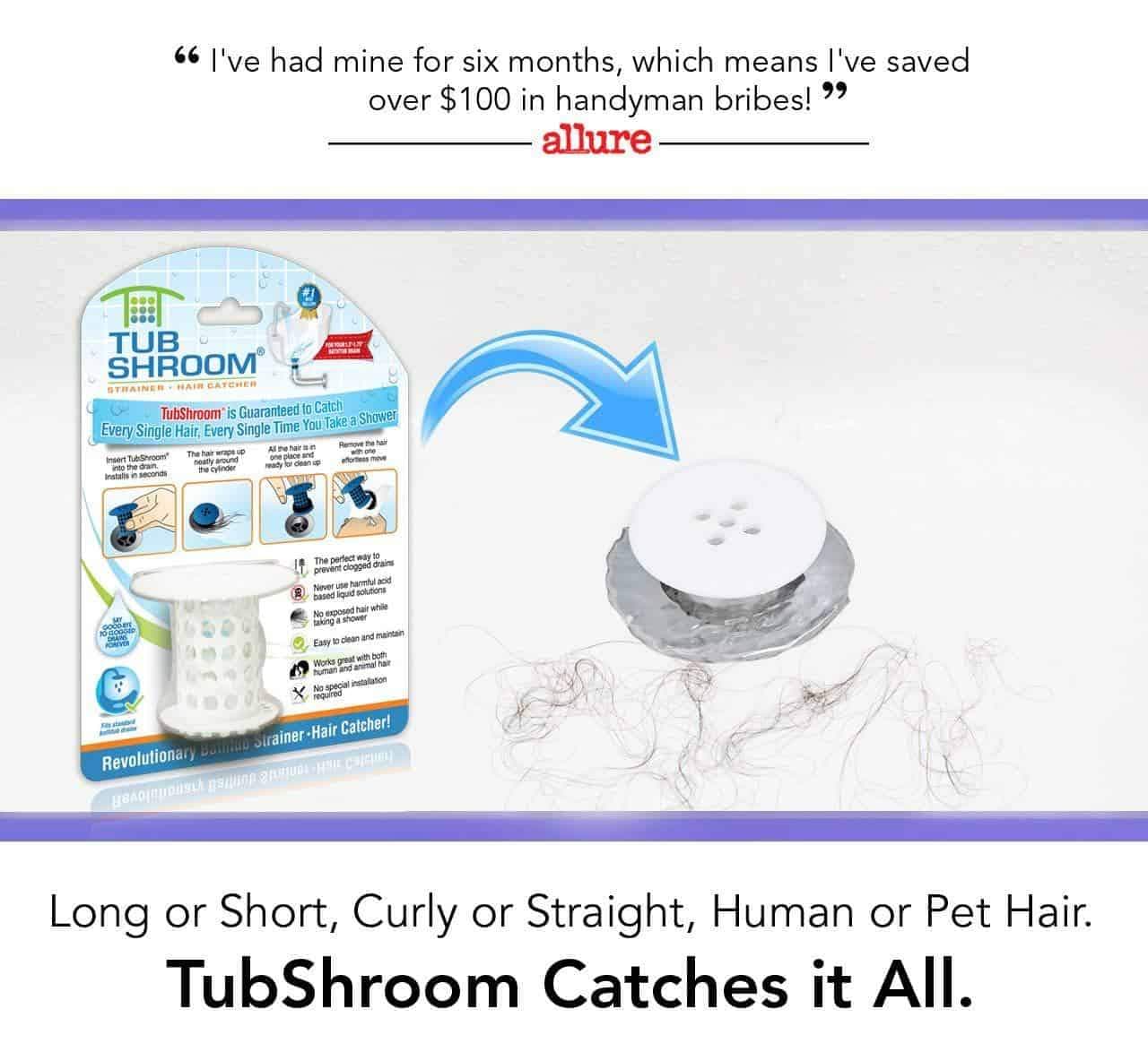 TubShroom - The Revolutionary Tub Drain Protector All-In-One Hair Catcher/Strainer/Snare - primehubstore.shop Bathroom Accessories