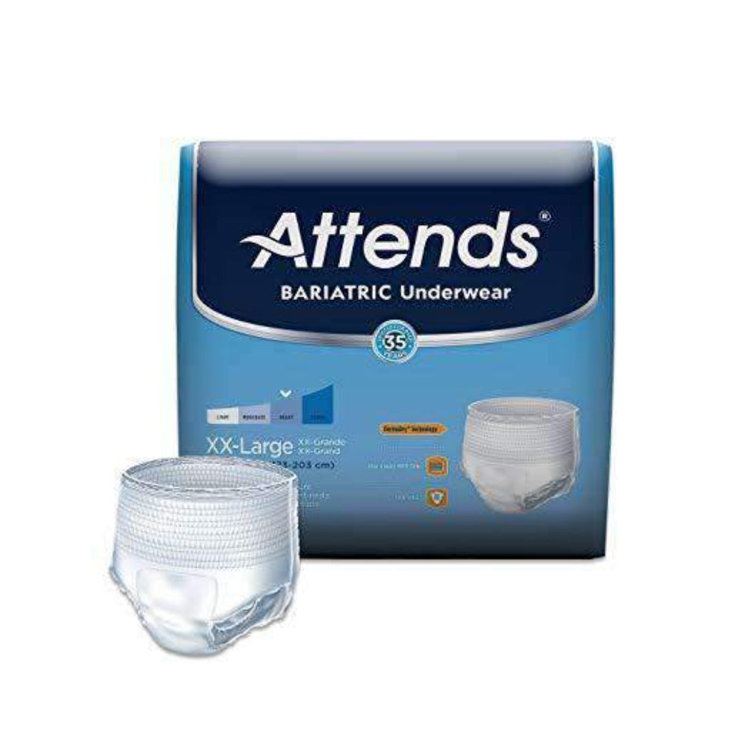 Attends Bariatric Unisex Protective Underwear with DermaDry Technology - XX-Large - Case of 48 - primehubstore.shop Incontinence