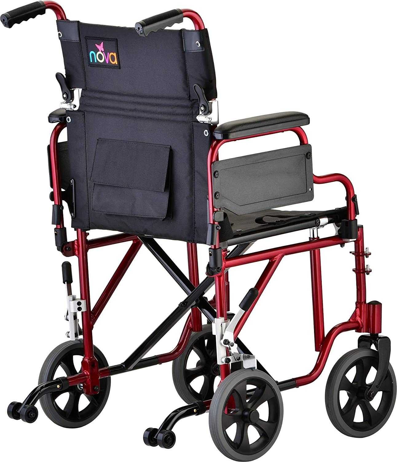 Nova Medical 349 19" Transport Chair with Detachable Arms & Swing Away Foot Rests - primehubstore.shop Transport Chairs