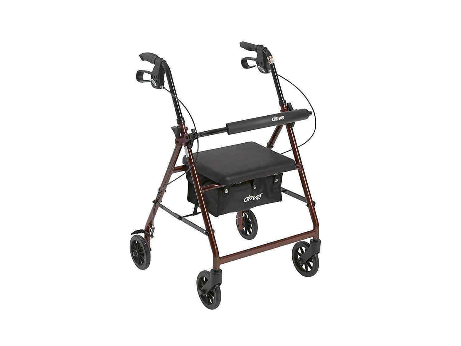 Drive Medical Rollator Rolling Walker with 6" Wheels, Fold Up Removable Back Support & Padded Seat - primehubstore.shop Rollators
