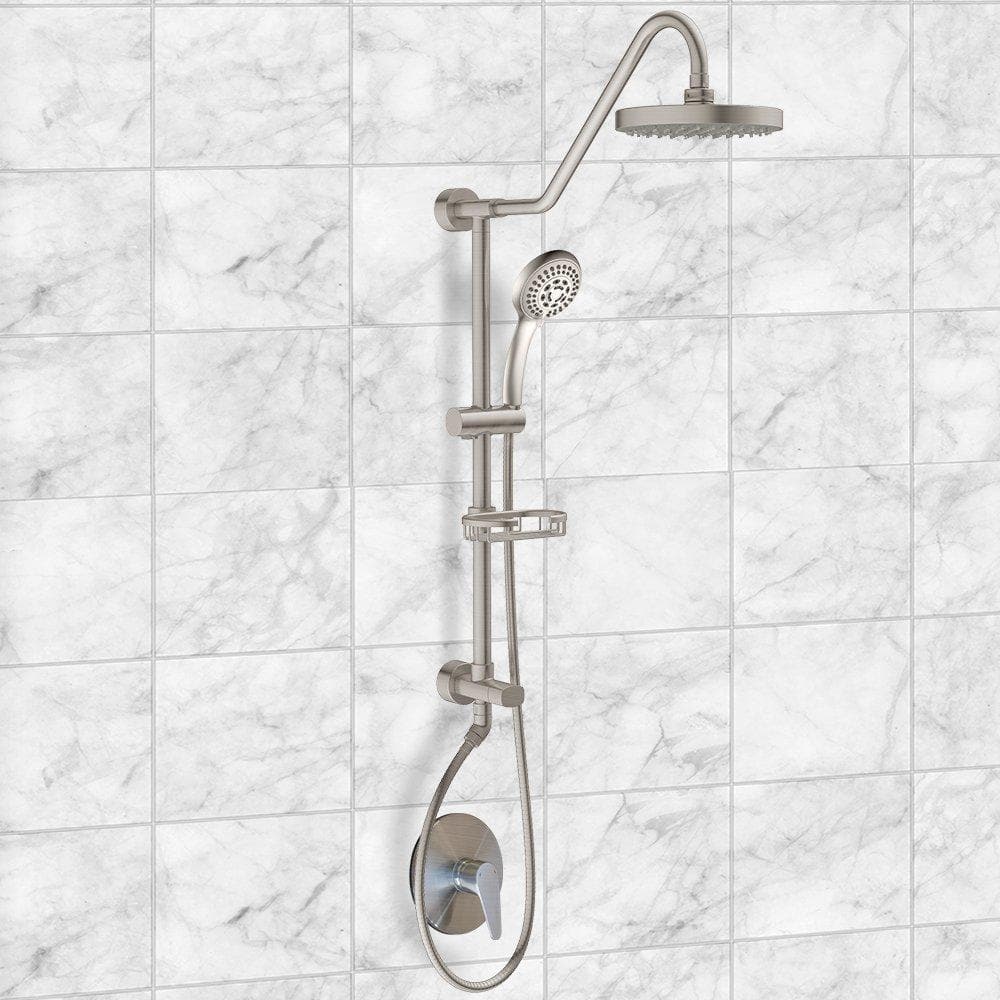 Pulse ShowerSpas Kauai III Shower System with 8" Rain Showerhead, 5-Function Hand Shower, Adjustable Slide Bar and Soap Dish - primehubstore.shop Shower Systems