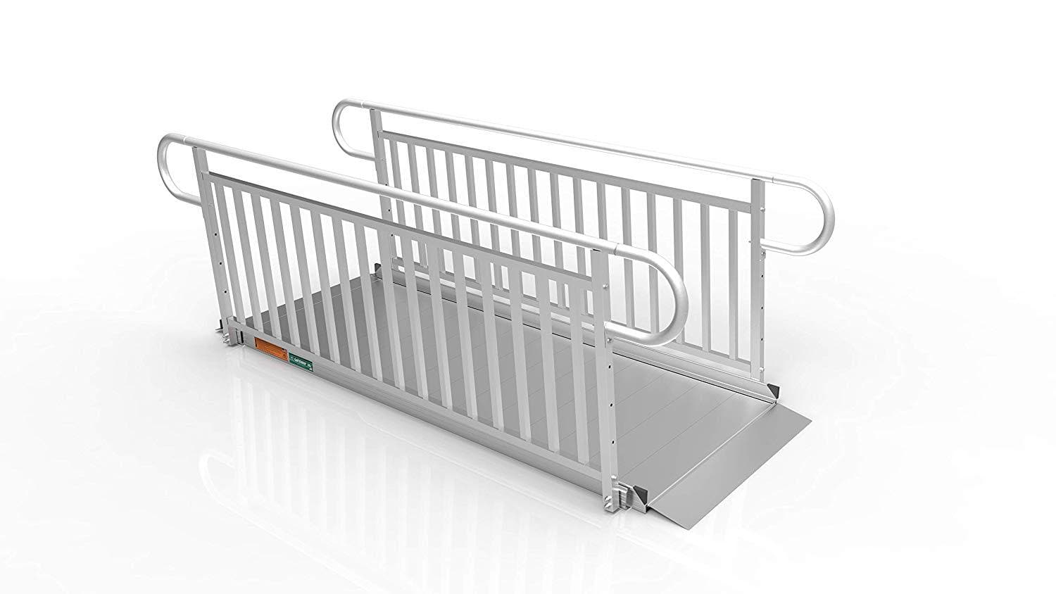 EZ-ACCESS Gateway 3G Portable Solid Surface Mobility Ramps with Vertical Picket Handrails - primehubstore.shop Mobility Ramps
