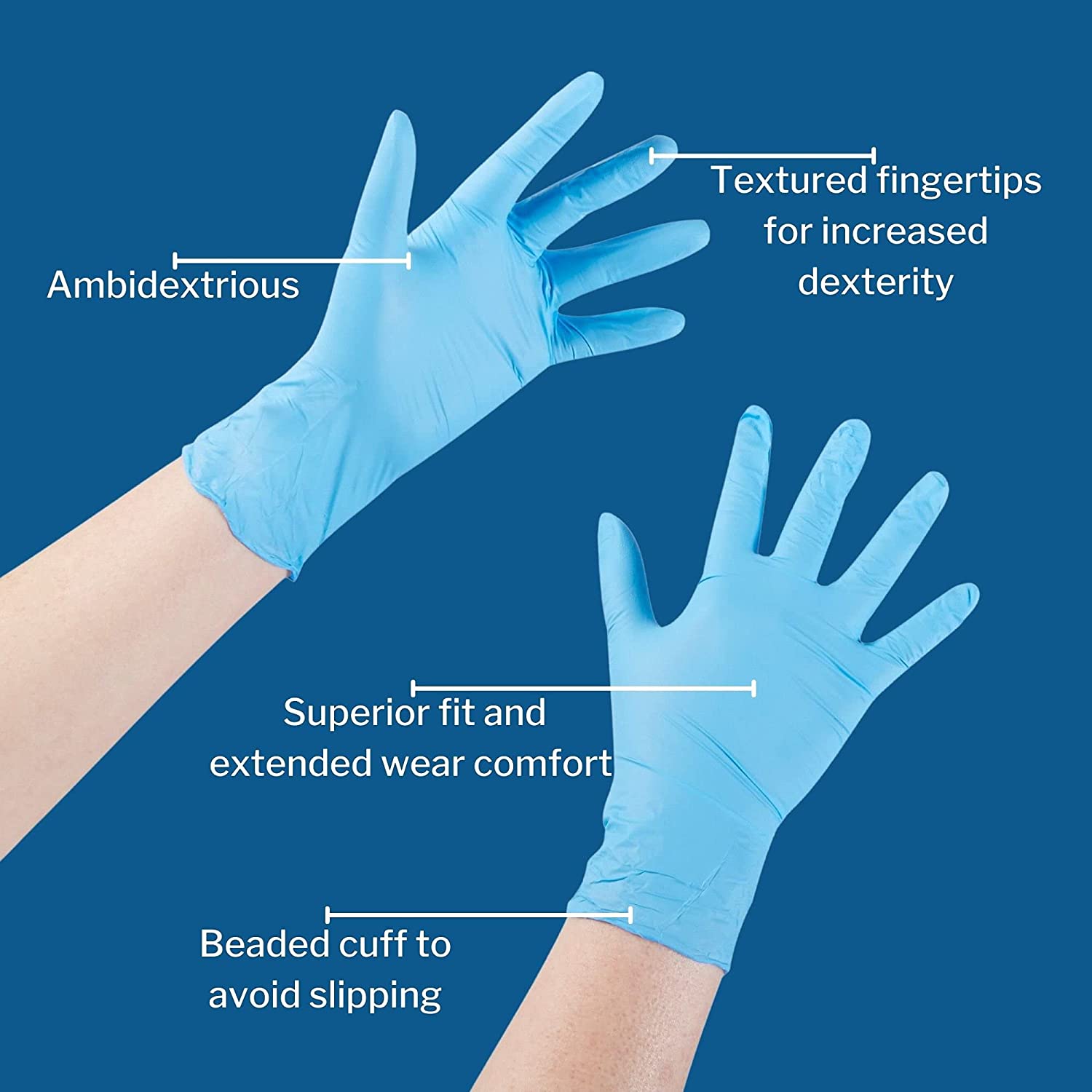 McKesson Confiderm® Nitrile Exam Gloves - NonSterile Standard Cuff Length - primehubstore.shop Nitrile Gloves