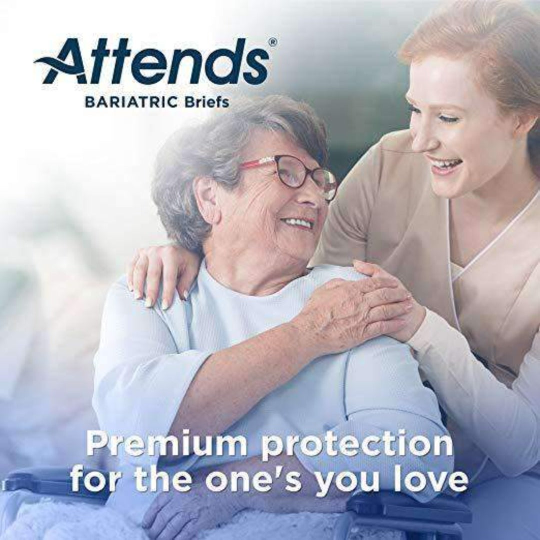 Attends Unisex Bariatric Briefs with Advanced DermaDry Technology for Adult Incontinence Care-Case - primehubstore.shop Incontinence