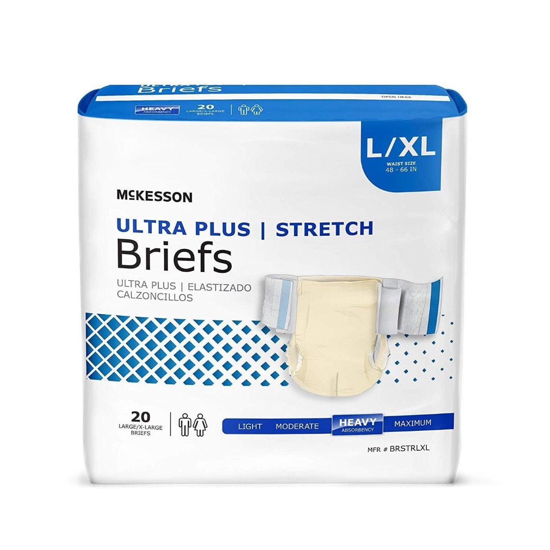 Mckesson Ultra Plus Stretch Tab Closure Unisex Briefs - Heavy Absorbency - primehubstore.shop Incontinence