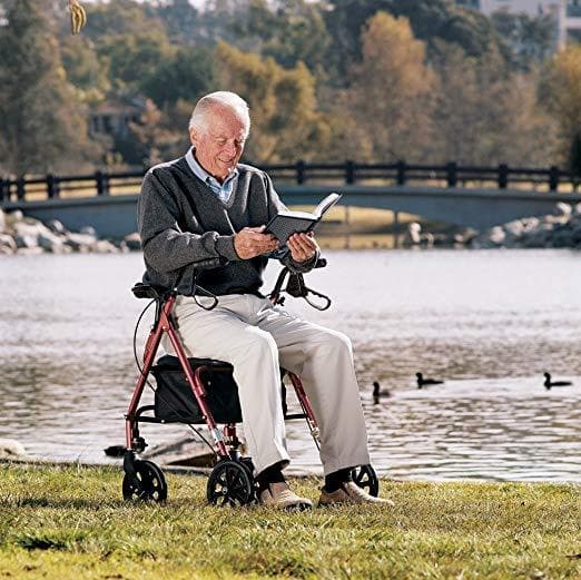 Carex Deluxe Folding Rolling Walker Rollator with Seat & Storage - primehubstore.shop Rollators