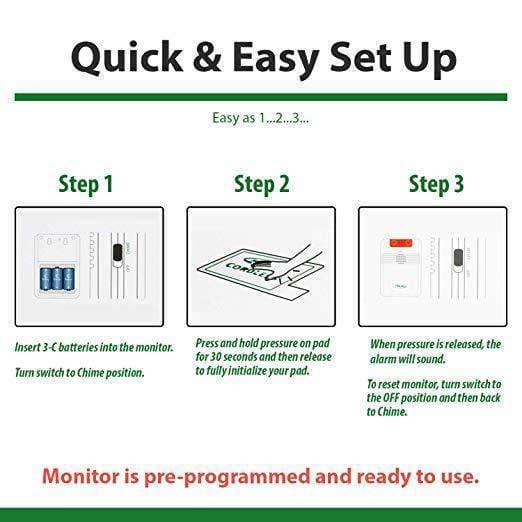 Smart Caregiver Cordless Weight Sensing Chair or Bed Pads -Monitor Also Available - primehubstore.shop Fall Prevention