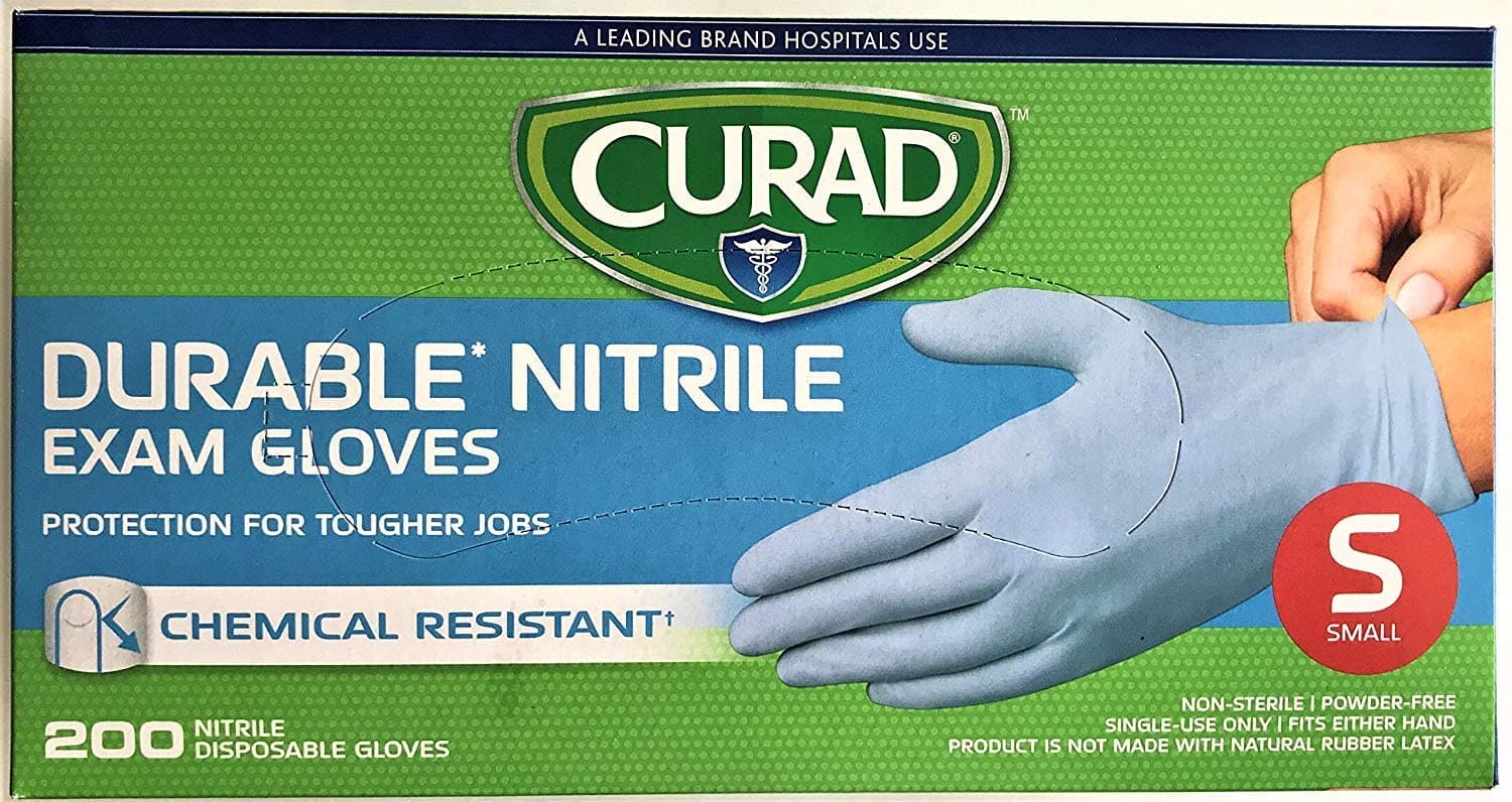 Curad Nitrile Exam Gloves - Chemical Resistant & Durable - Box of 200 - primehubstore.shop Nitrile Gloves