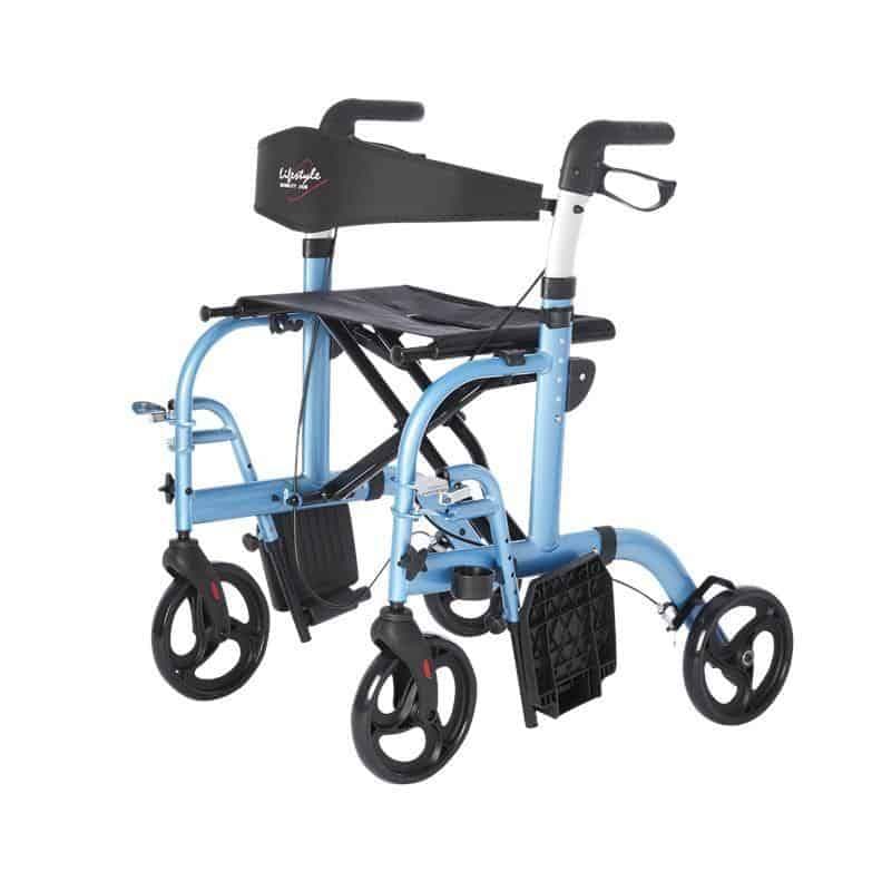 Lifestyle Mobility Aids Lightweight Folding Translator - 2 in 1 Rollator and Transport Chairs - primehubstore.shop Rollators