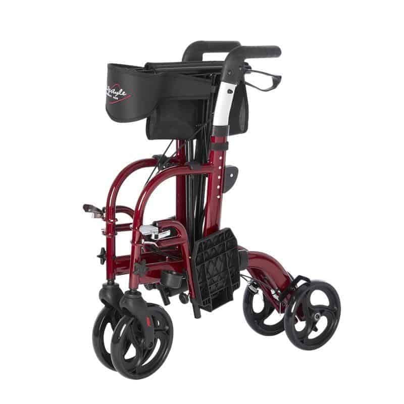 Lifestyle Mobility Aids Lightweight Folding Translator - 2 in 1 Rollator and Transport Chairs - primehubstore.shop Rollators