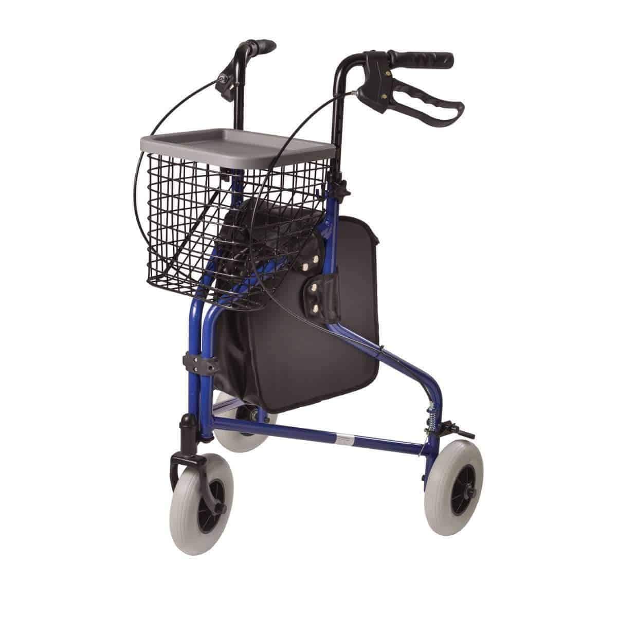 DMI 3-Wheel Folding Lightweight Aluminum Rollator Walker - Royal Blue - primehubstore.shop Rollators