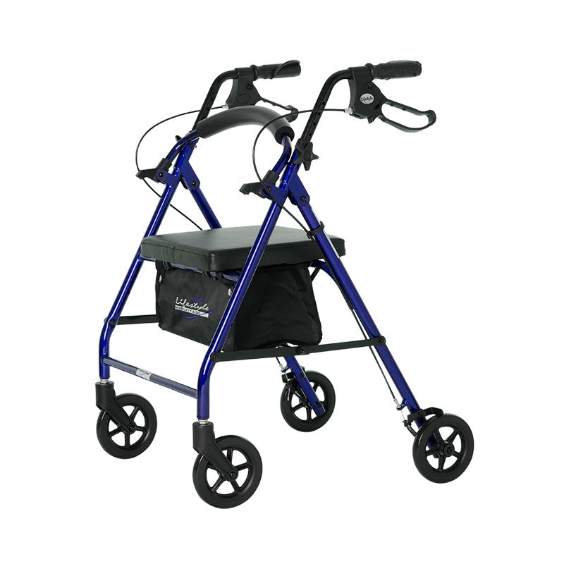 Lifestyle Mobility Aids Folding Royal Aluminum Rollator with 6" Wheels - primehubstore.shop Rollators