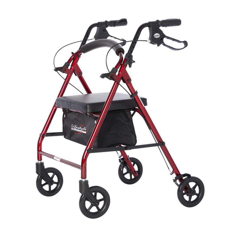 Lifestyle Mobility Aids Folding Royal Aluminum Rollator with 6" Wheels - primehubstore.shop Rollators