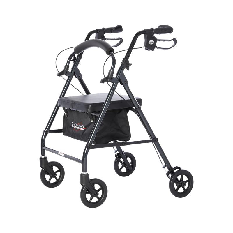 Lifestyle Mobility Aids Folding Royal Aluminum Rollator with 6" Wheels - primehubstore.shop Rollators