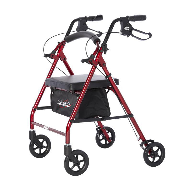 Lifestyle Mobility Aids Folding Royal Aluminum Rollator with 6" Wheels - primehubstore.shop Rollators
