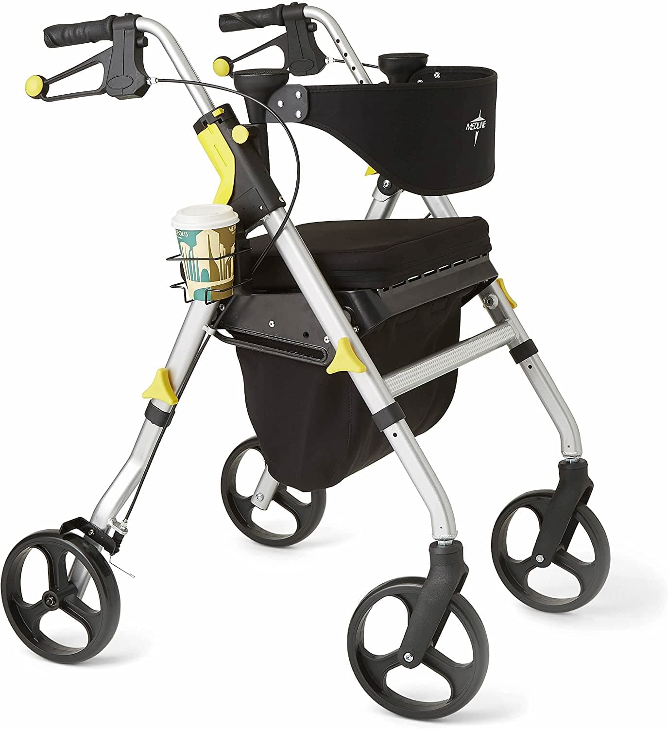 Medline Premium Empower Folding Mobility Rollator Walker with 8" Wheels - primehubstore.shop Rollators