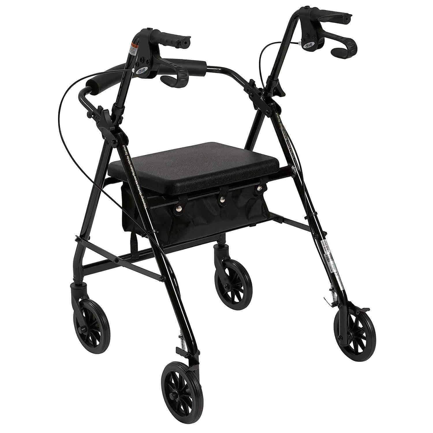 Drive Medical Rollator Rolling Walker with 6" Wheels, Fold Up Removable Back Support & Padded Seat - primehubstore.shop Rollators