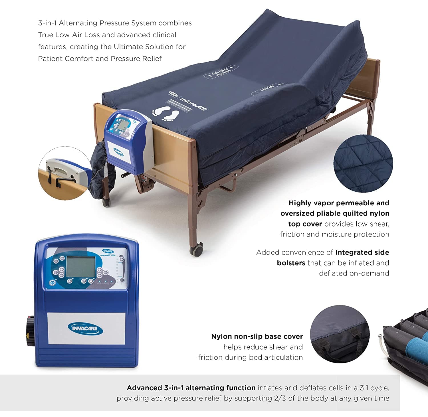 Invacare MicroAIR Alternating Pressure Bariatric Low Air Loss Mattress System - primehubstore.shop Low Air Loss Mattress
