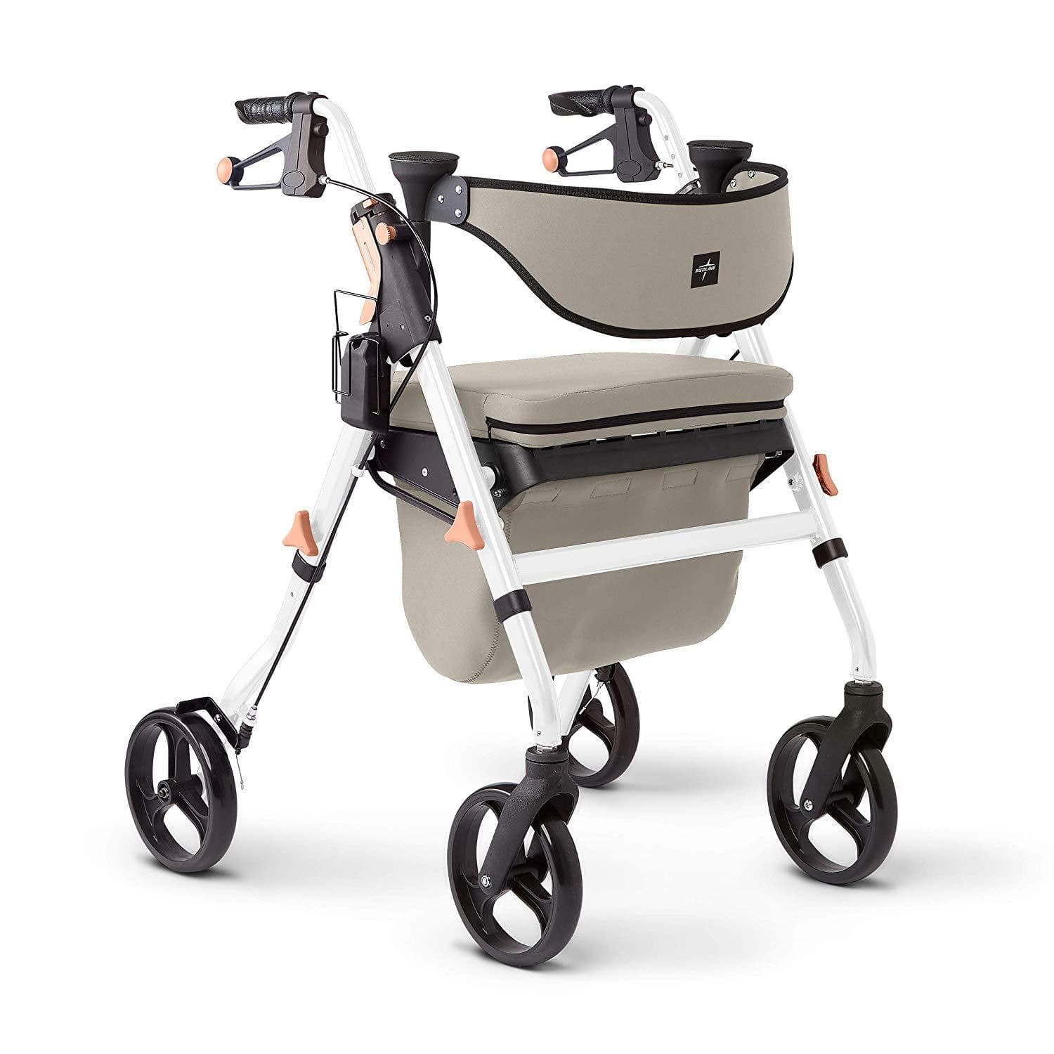 Medline Premium Empower Rollator Walker with Microban Antimicrobial Protection, Seat, Comfort Handles and Thick Backrest - primehubstore.shop Rollators