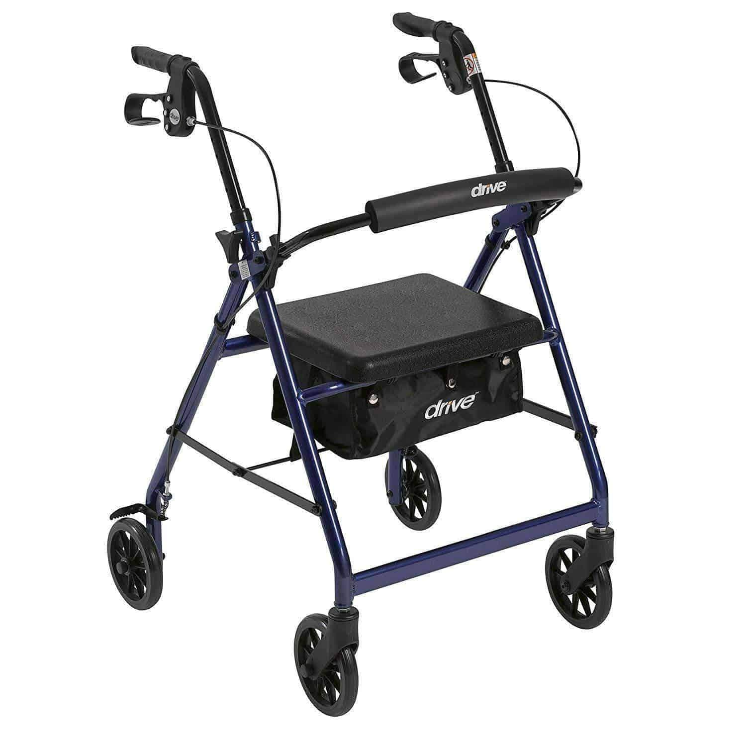 Drive Medical Rollator Rolling Walker with 6" Wheels, Fold Up Removable Back Support & Padded Seat - primehubstore.shop Rollators
