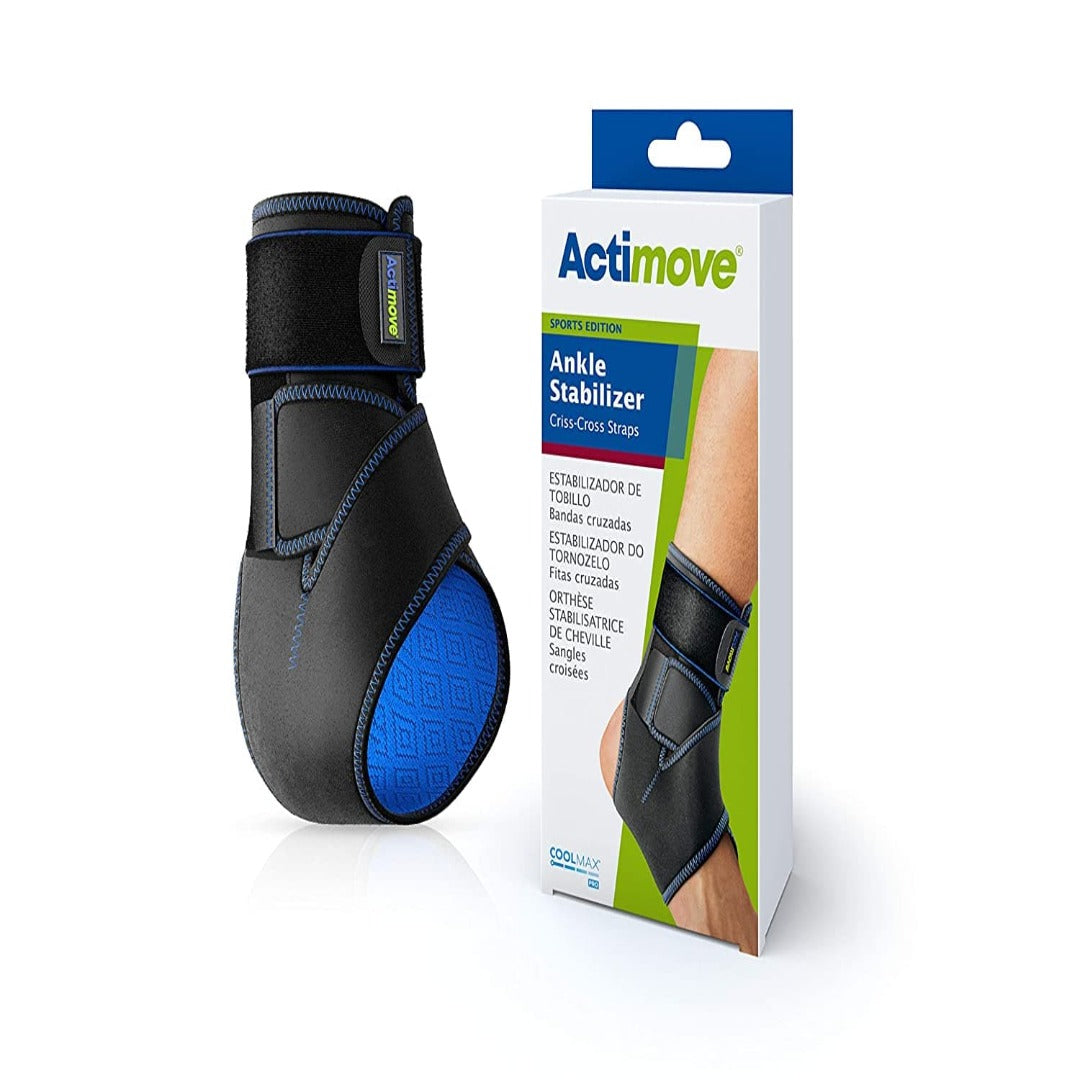 Actimove Ankle Stabilizer Criss-Cross Straps Universal Black - primehubstore.shop Ankle Support