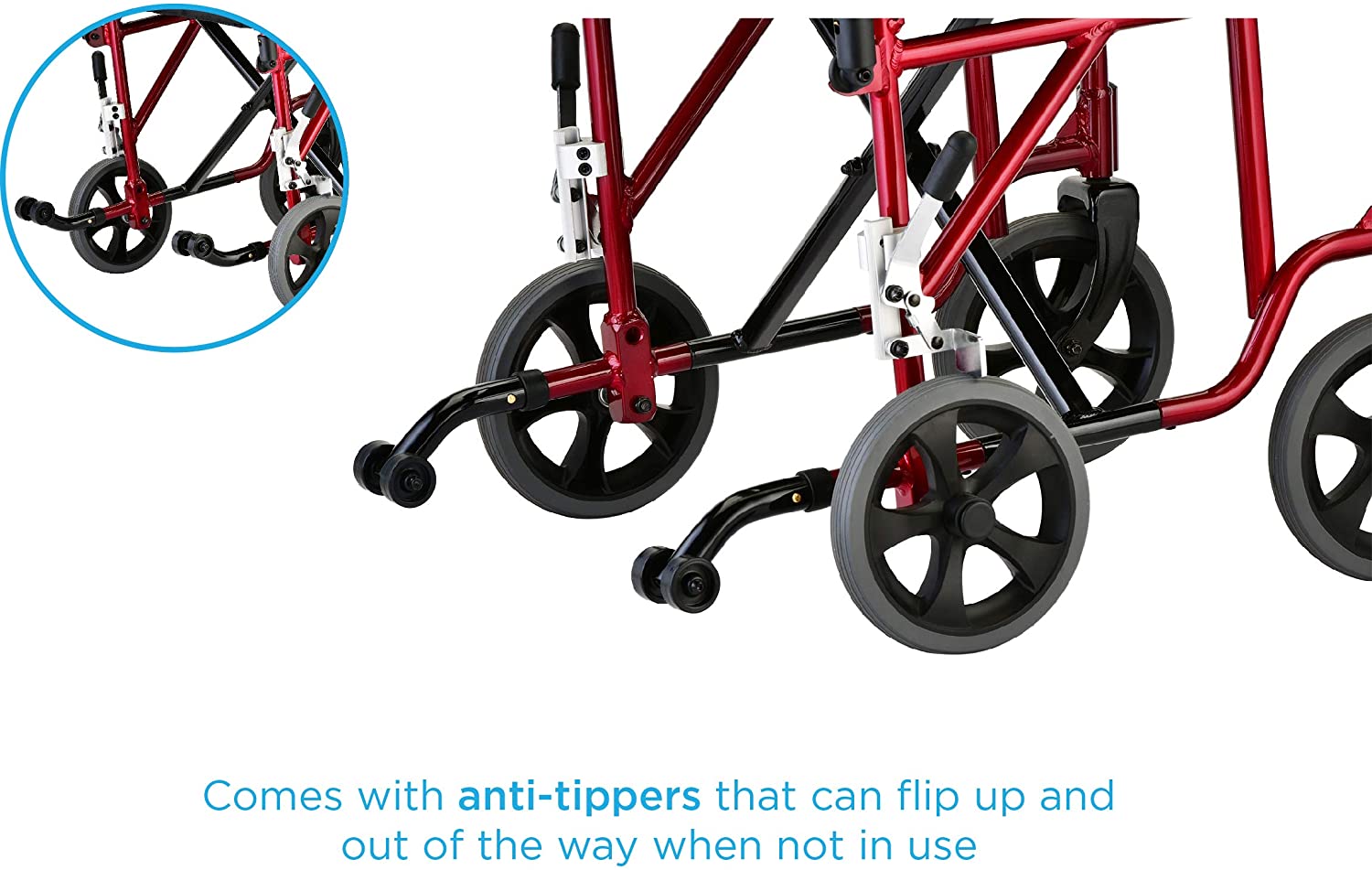 Nova Medical 349 19" Transport Chair with Detachable Arms & Swing Away Foot Rests - primehubstore.shop Transport Chairs