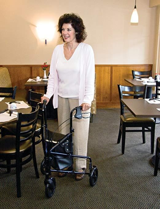 Carex Folding Trio Rolling Walker 3-Wheeled Rollator - primehubstore.shop Rollators