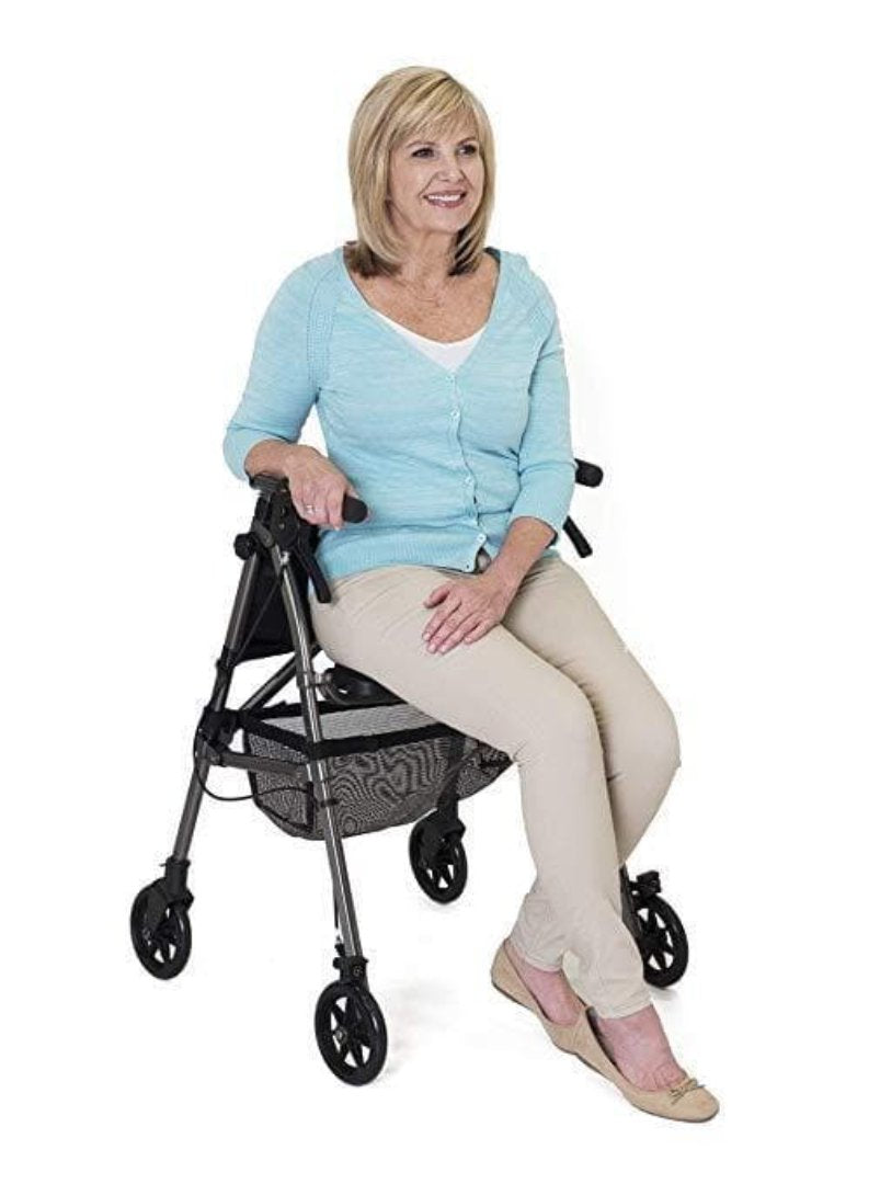 Stander EZ Fold-N-Go Rollator – Lightweight Folding Travel Walker Rollator with 6” Swivel Wheels - primehubstore.shop Rollators